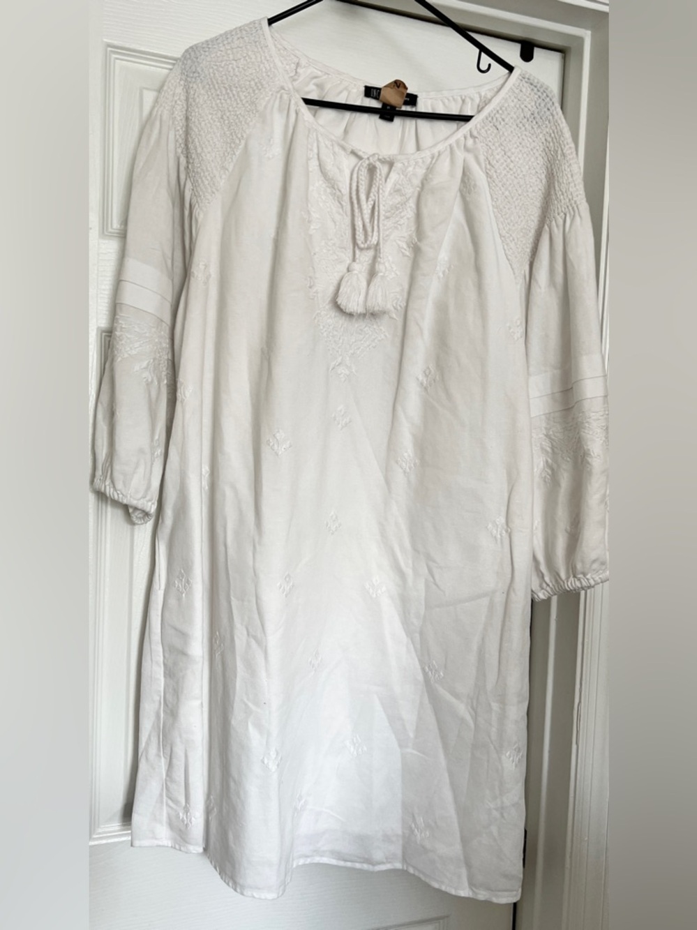 INC International Concepts White Blouse Neckline Dress - Sz XL
